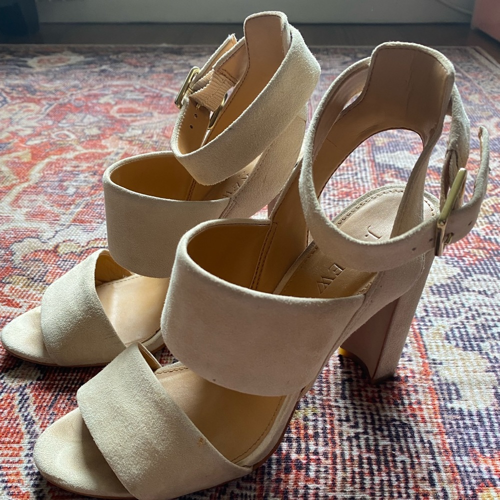J crew cream suede heels